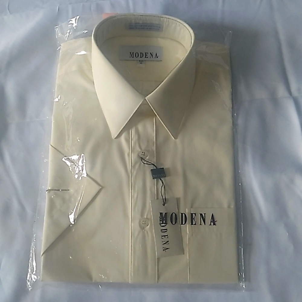 DRESS SHIRT BY MODENA YELLOW SIZE 16
